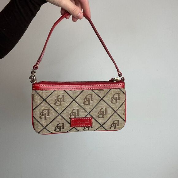 Dooney & Bourke vintage y2k mini canvas and leather wristlet bag - Picture 1 of 5